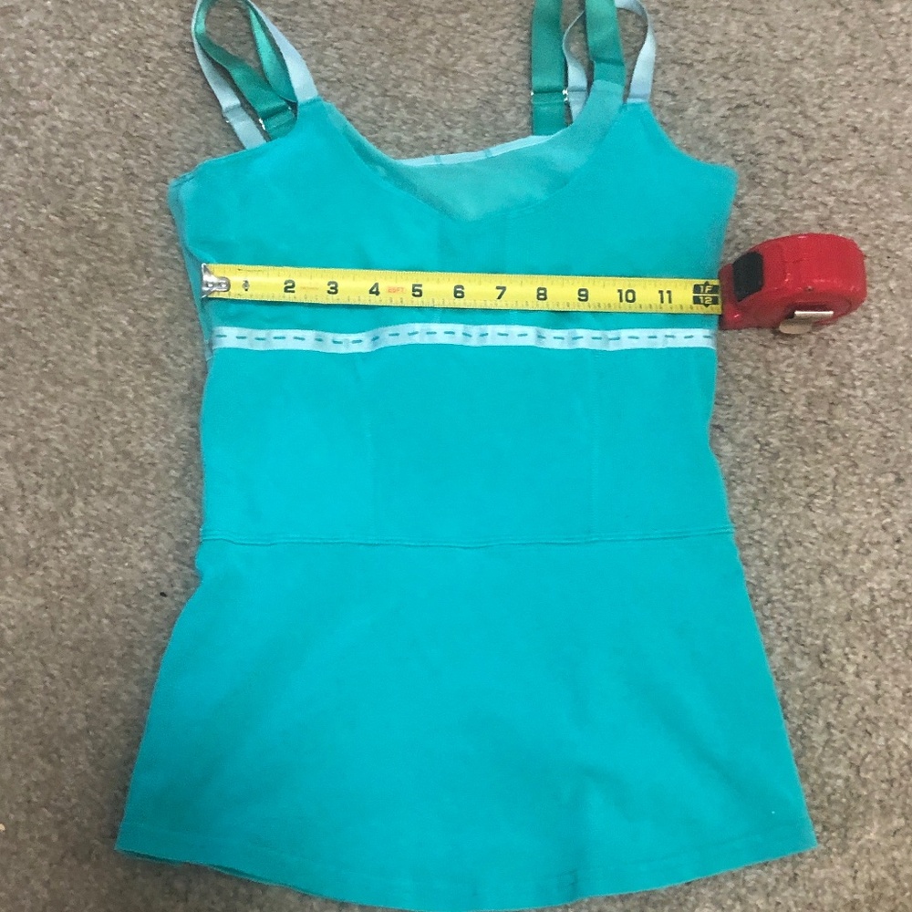 Lululemon Turquoise Spaghetti Strap Tank Top Size M Beautiful - Picture 5 of 7